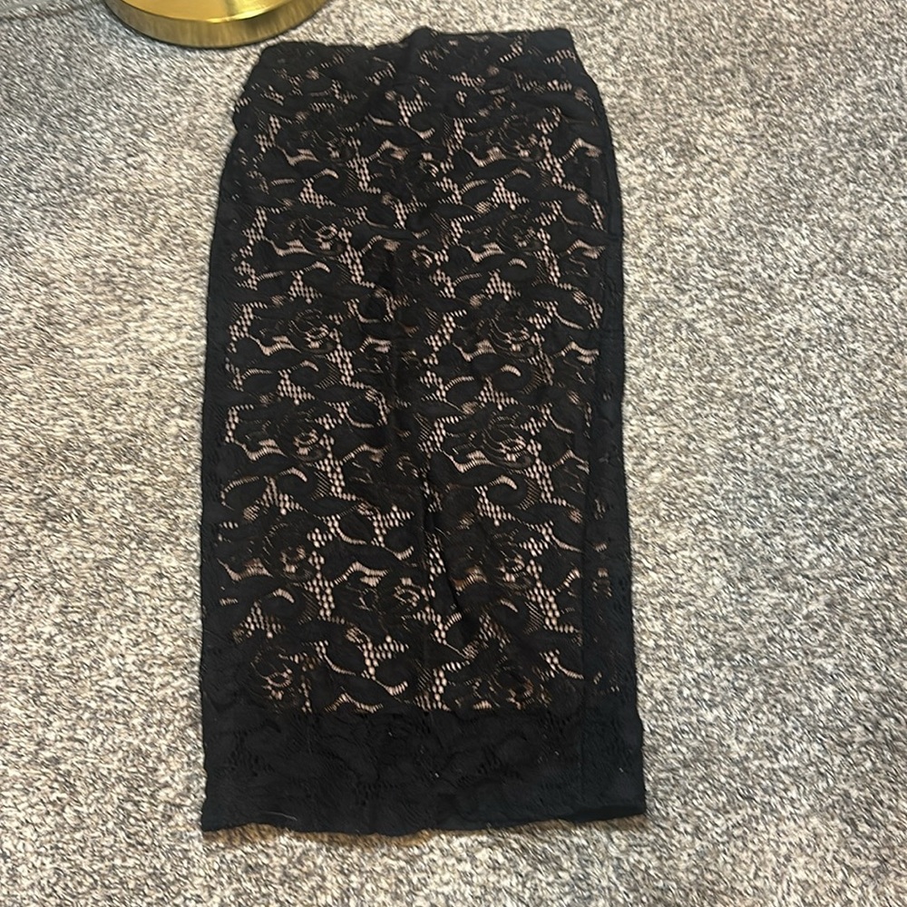 Cotton On Black Lace Overlay Skirt